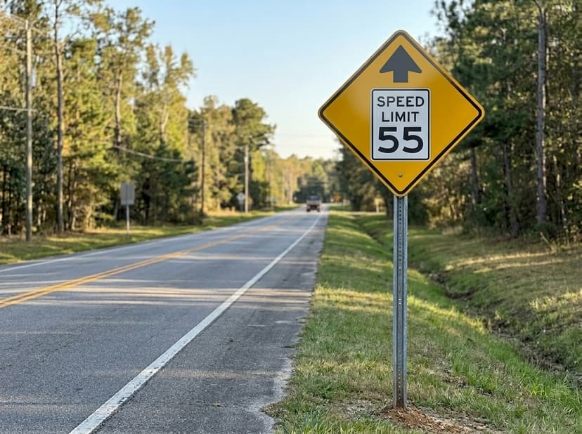 55mph Speed Limit Ahead