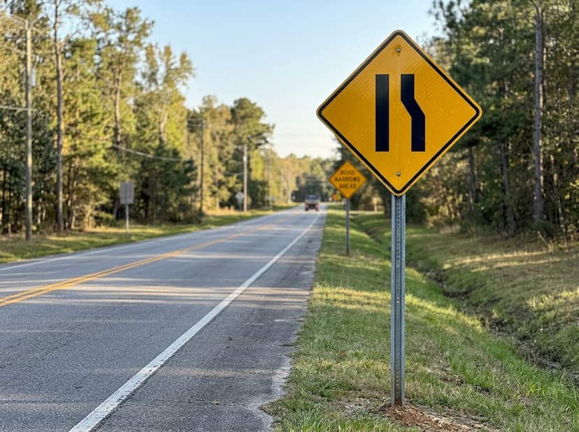 Lane Ends Merge Left