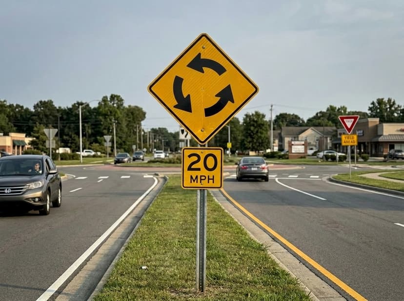 Roundabout Circle With Speed Marker