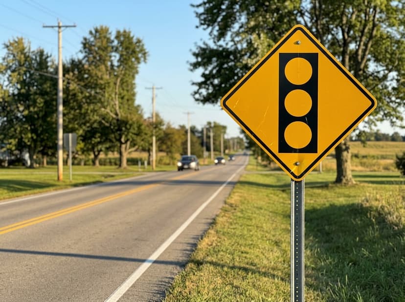 Traffic Signal Ahead Blank