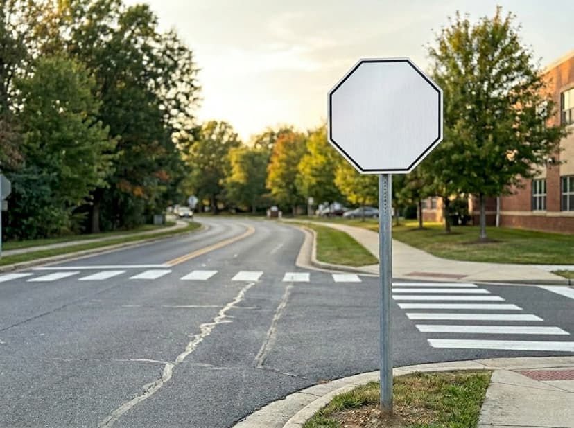 White Octagonal Sign